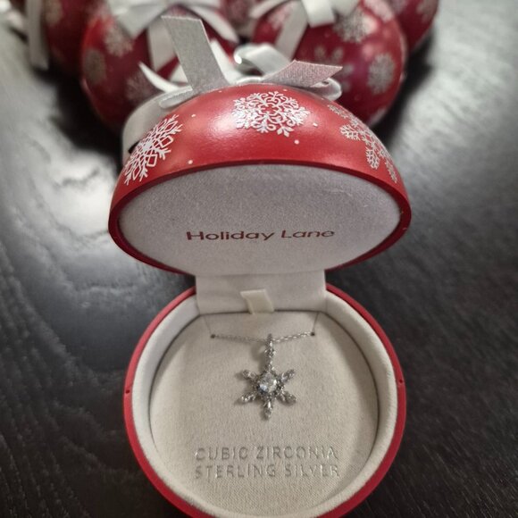 Holiday Lane Cubic Zirconia Infinity Pendant Necklace in Sterling Silver - Picture 5 of 7